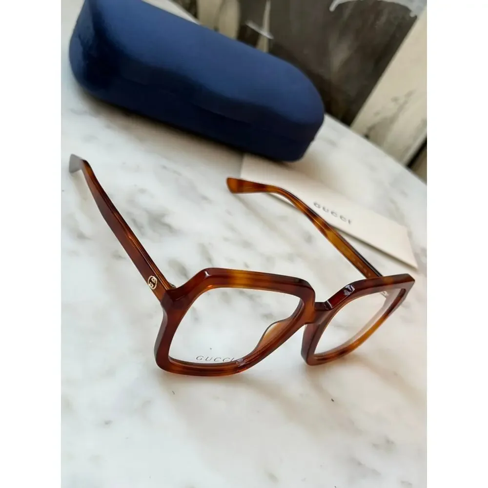 NEW Gucci GG1318O Brown Square Eyeglasses Frames